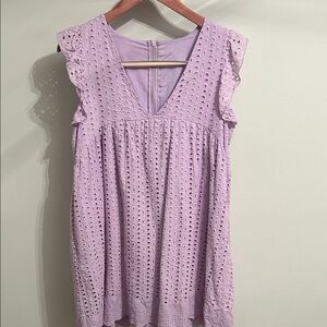 Lavender Eyelet Sleeveless Dress